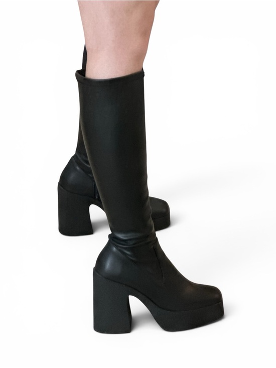 Abound Shoes - Abound Black Knee-High Platform Block Heel Boots